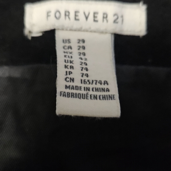 FOREVER 21 Genuine leather suede fringe mini skirt In Black.Size 29 NWT - Picture 8 of 10